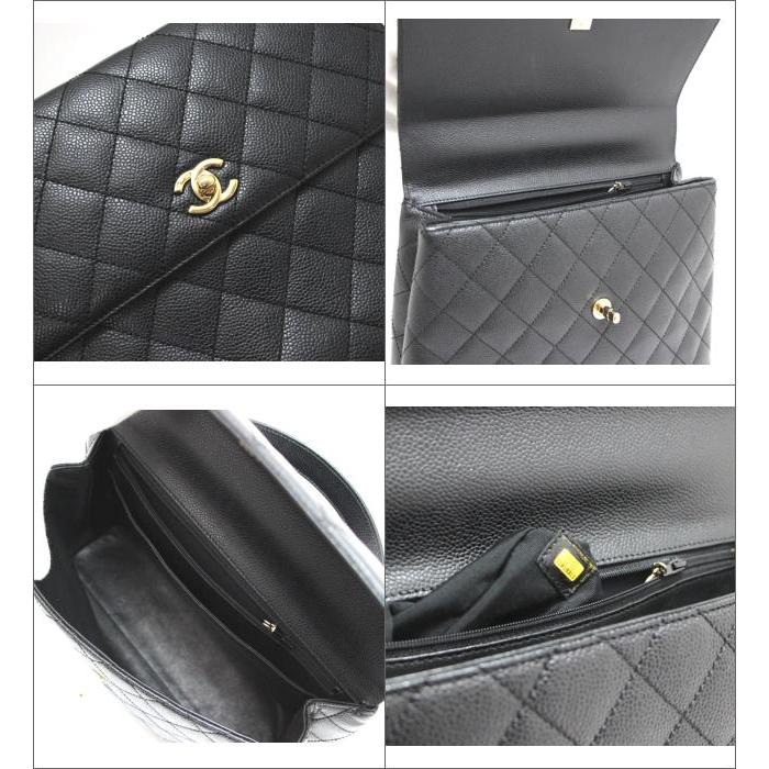 CHANEL（シャネル） 美品 ココマーク ハンドバッグ ケリー型 キャビア 