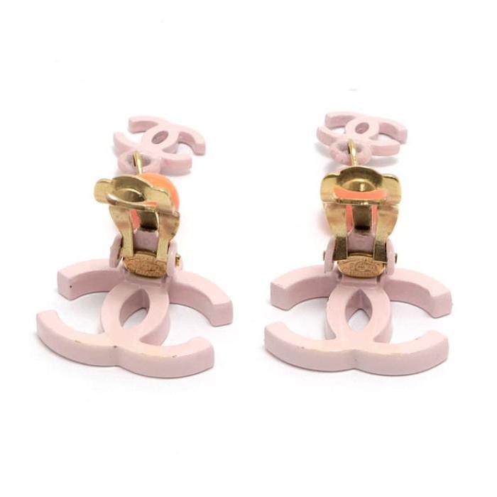 CHANEL シャネル ココマーク スイング イヤリング ピンク 03S