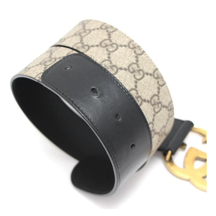 GUCCI GG柄　シマ　マーモントバックル　ベルト　レザー　pvc GUCCI（グッチ） GUCCI GGマーモント バックル ベルト PVC×レザー size