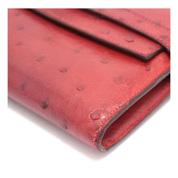 HERMES（エルメス） ケリーウォレット 長財布 オーストリッチ ルージュ