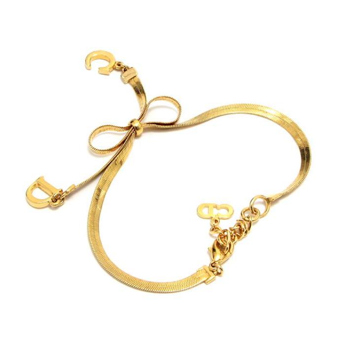 美品 クリスチャン ディオール Christian Dior CDロゴ リボン 