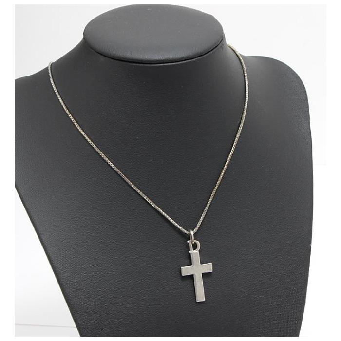 Christian Dior ディオール ロゴ クロス ネックレス シルバー Christian Dior ディオール ロゴ クロス ネックレス シルバー