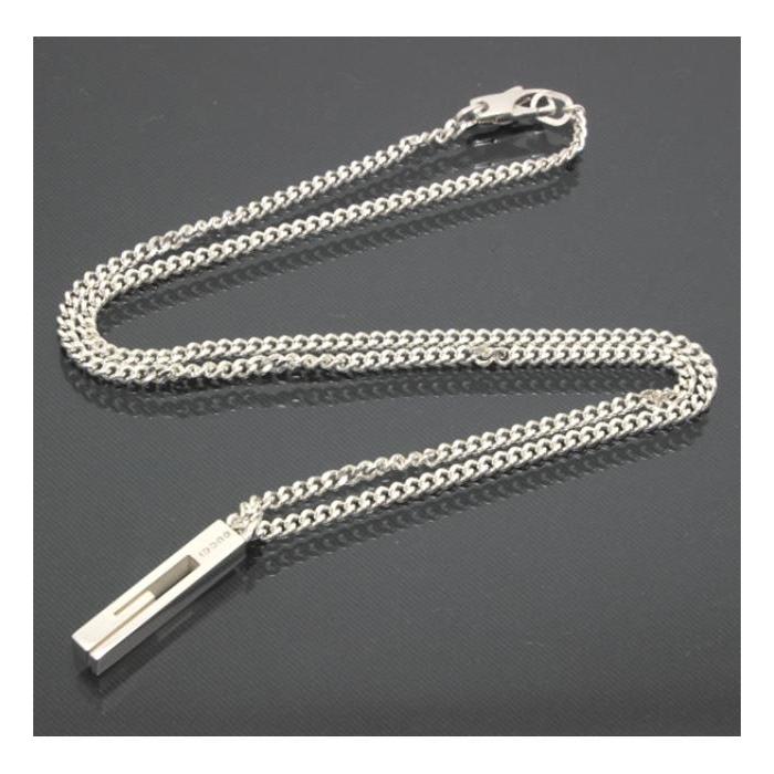 ★美品　グッチ GUCCI 925 ネックレス シルバー　スクエア GUCCI グッチ ネックレス メンズ 父の日 レディース 母の日