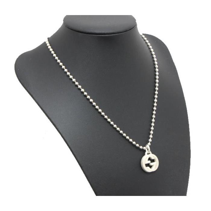 美品　グッチ　インターロッキングG  ボールチェーンネックレス　SV925 1 楽天市場】GUCCI(グッチ)インターロッキングG GGロゴシルバー