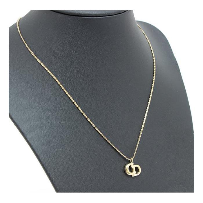 クリスチャン ディオール Christian Dior CDロゴ ネックレス ゴールド