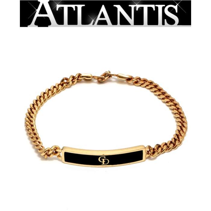 ◻️Christian Dior CDロゴプレートブレスレット ゴールド 5jib0254