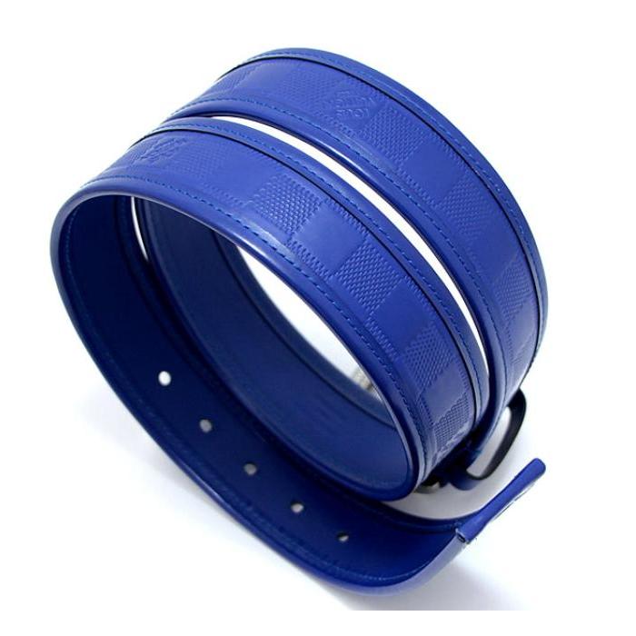 LOUIS VUITTON ルイヴィトン ダミエ ベルト アンフィニ ブルー 青