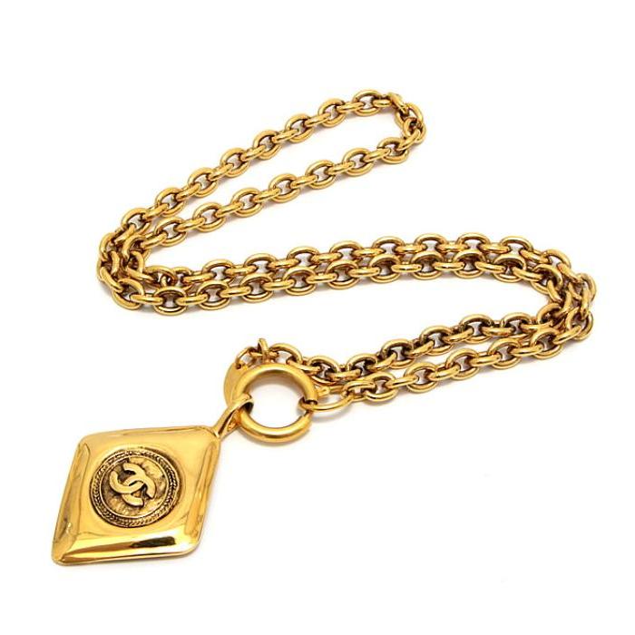 希少 美品 CHANEL ココマーク ひし形 ヴィンテージ ネックレス ゴールド 希少 美品 CHANEL ココマーク ひし形 ヴィンテージ ネックレス
