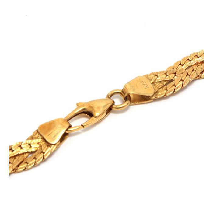 編み込みデザイン ネックレス 18k 約45cm