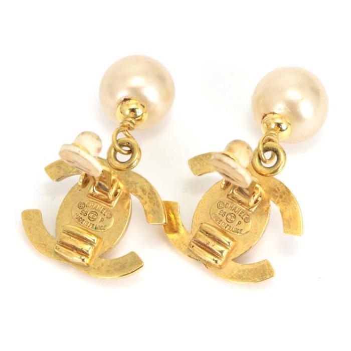 CHANEL シャネル ヴィンテージ ココマーク ターンロック パール