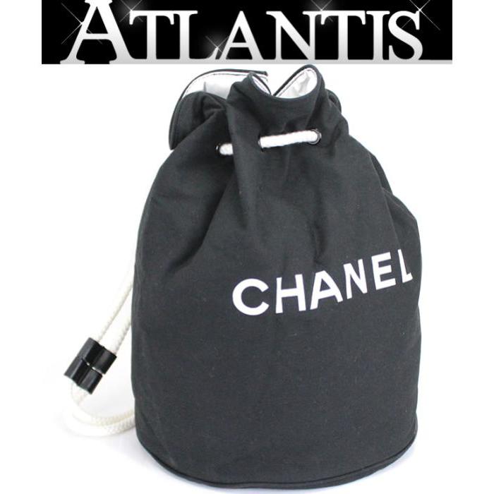 CHANEL シャネル プールバッグ 巾着 キャンバス 黒 CHANEL（シャネル） 巾着 プールバッグ キャンバス 黒 : atlantis