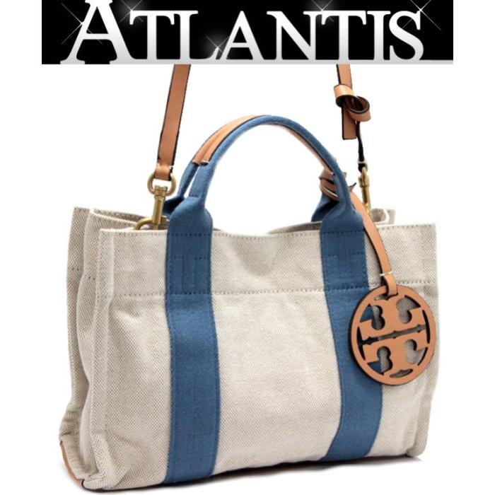 TORY BURCH トリーバーチ 2WAY トートバッグ キャンバス ブルー