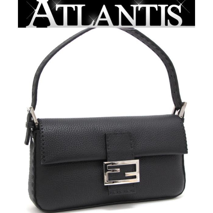 FENDI（フェンディ） 極美品 セレリア バゲット レザー 黒 マンマ