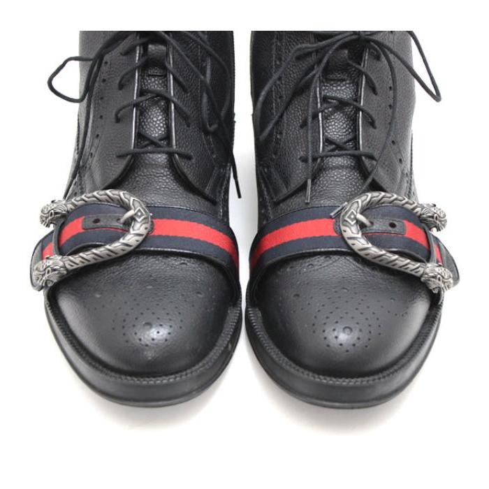 GUCCI（グッチ） SALE ショートブーツ タイガーバックル レザー 靴