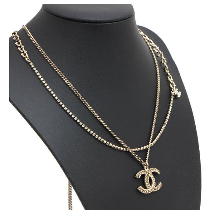 CHANEL シャネル ココマーク キラキラ ダブルチェーン CHANEL シャネル ココマーク キラキラ ダブルチェーン
