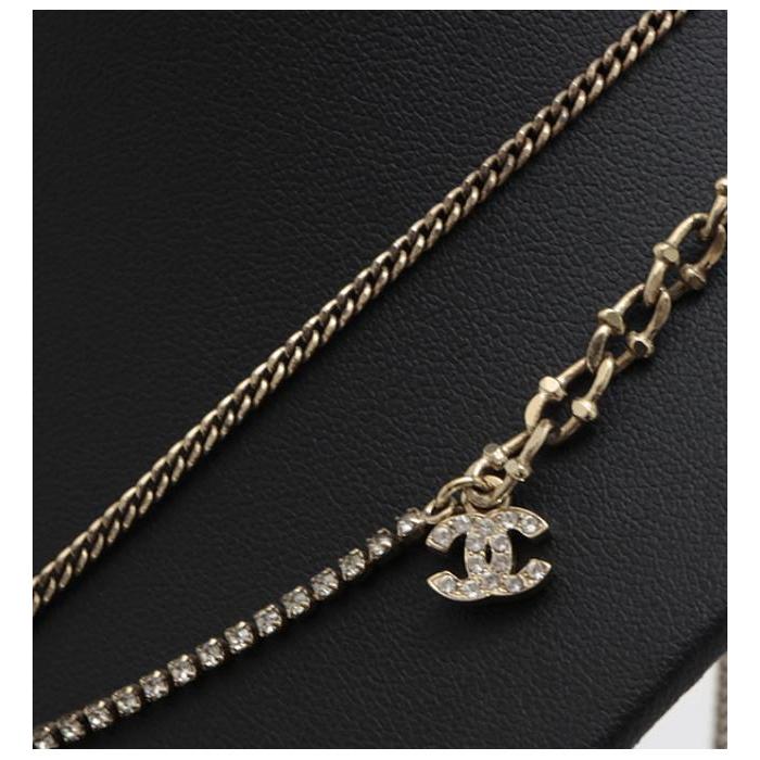 CHANEL シャネル ココマーク キラキラ ダブルチェーン CHANEL シャネル ココマーク キラキラ ダブルチェーン