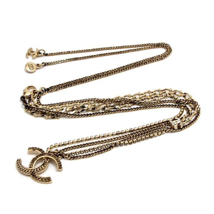 CHANEL（シャネル） ココマーク キラキラ ダブルチェーン ネックレス
