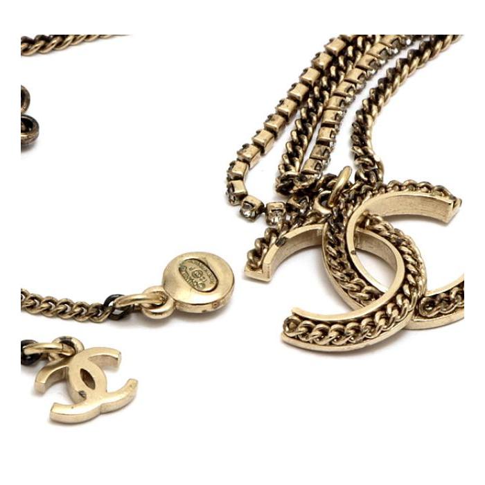 CHANEL シャネル ココマーク キラキラ ダブルチェーン CHANEL シャネル ココマーク キラキラ ダブルチェーン