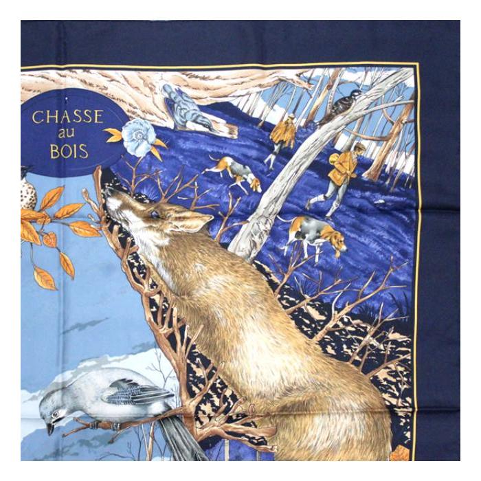 HERMES（エルメス） 美品 カレ90 CHASSE au BOIS 森の狩猟 大判