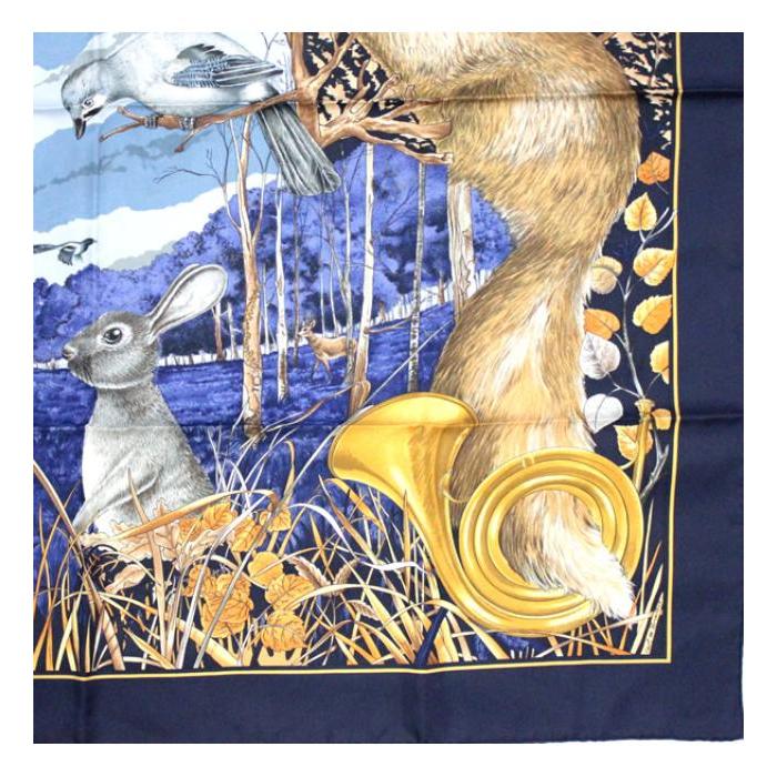 HERMES（エルメス） 美品 カレ90 CHASSE au BOIS 森の狩猟 大判