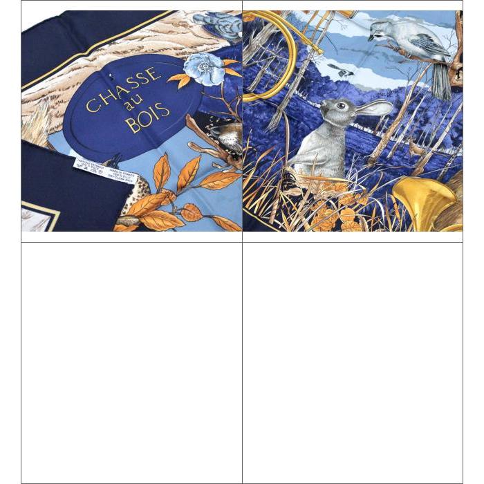 HERMES（エルメス） 美品 カレ90 CHASSE au BOIS 森の狩猟 大判