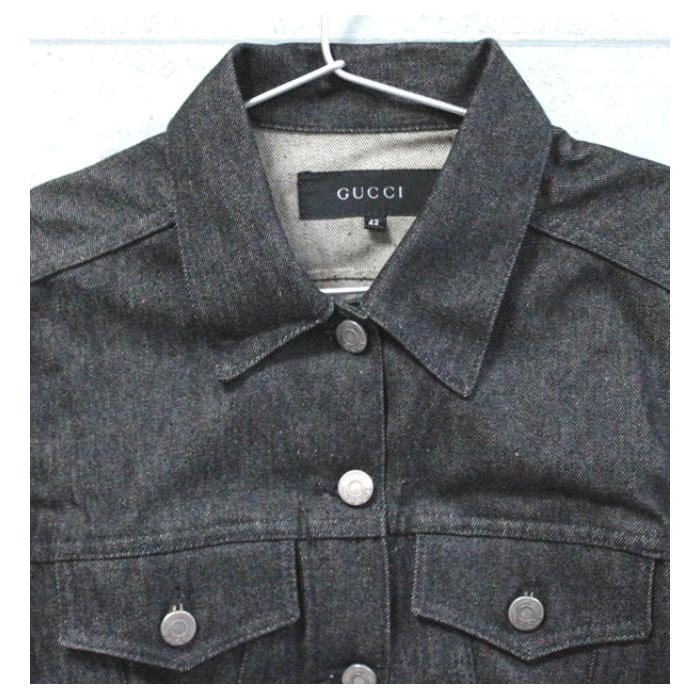 グッチ GUCCI メンズ デニムジャケット Gジャン シェリーライン 黒 