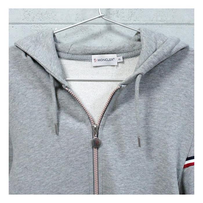 【正規品】MONCLER モンクレール パーカー グレー トリコロール ワッペン 正規品】MONCLER モンクレール パーカー グレー トリコロール