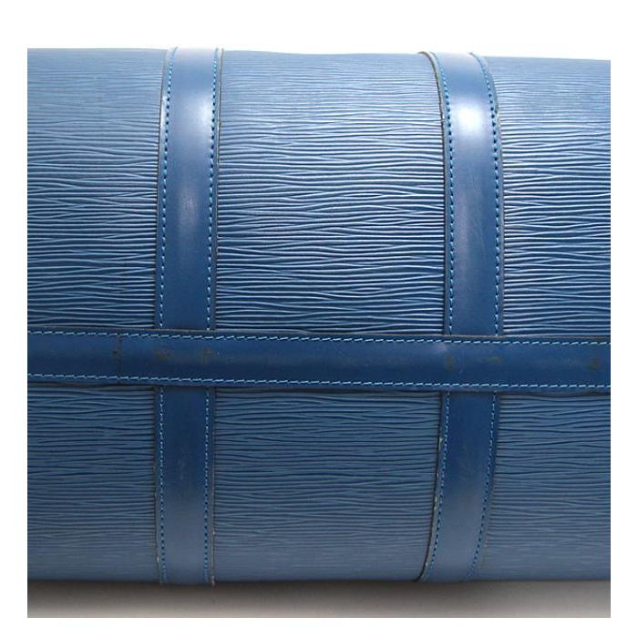 美品 ルイヴィトン LOUIS VUITTON キーポル45 エピ トレドブルー