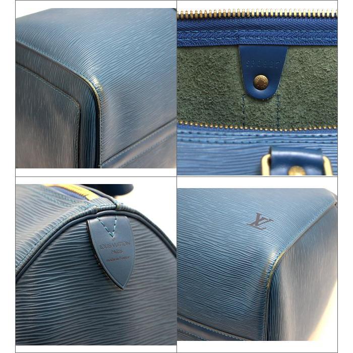 美品 ルイヴィトン LOUIS VUITTON キーポル45 エピ トレドブルー