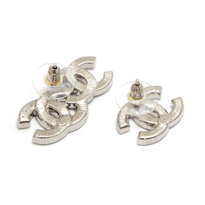 CHANEL 極美品 シャネル キラキラ ココマーク アシメ ピアス シルバー