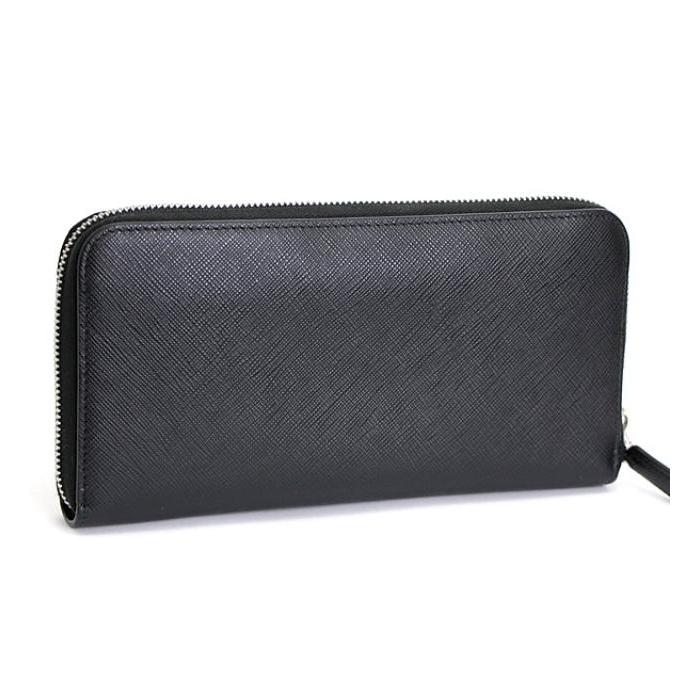 PRADA プラダ ラウンドファスナー 長財布 エンボスロゴ 黒 PRADA プラダ ラウンドファスナー 長財布 エンボスロゴ 黒