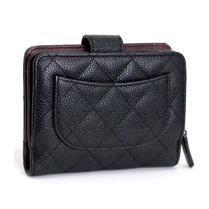 CHANEL -  CHANEL マトラッセ ジップウォレット キャビアスキン 二つ折り 財布 黒 CHANEL シャネル ミニ財布 スモールジップウォレット キャビア