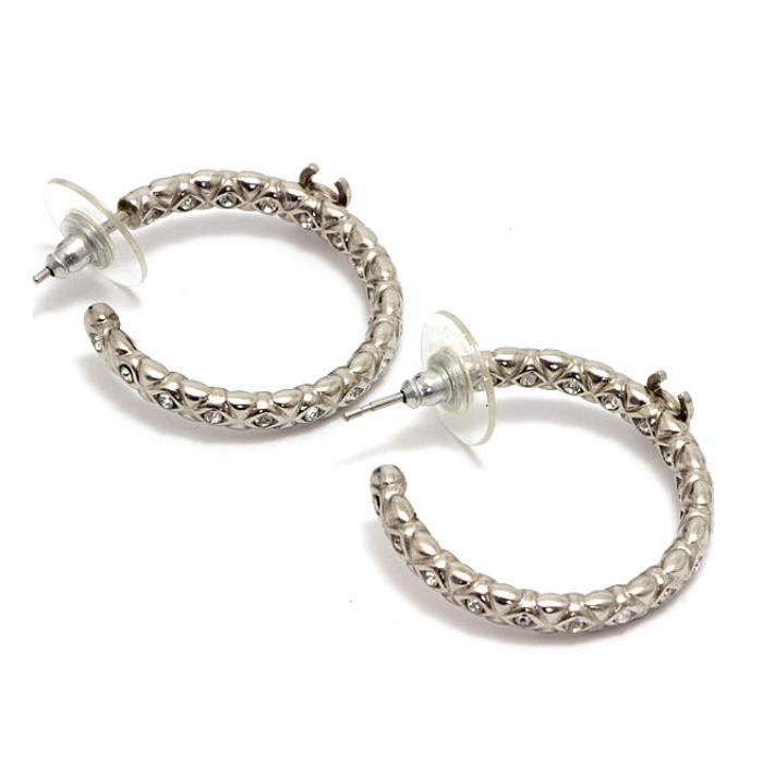 CHANEL（シャネル） ココマーク キラキラ フープピアス シルバー B15K
