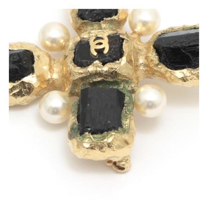 CHANEL（シャネル） ヴィンテージ ココマーク ブラックストーン クロス