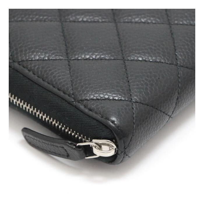 CHANEL（シャネル） キャビアスキン ラウンドファスナー 長財布 レザー