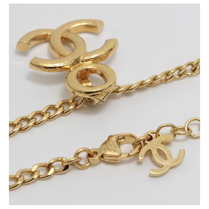 CHANEL（シャネル） 美品 ココマーク ネックレス 白×ゴールド 22S