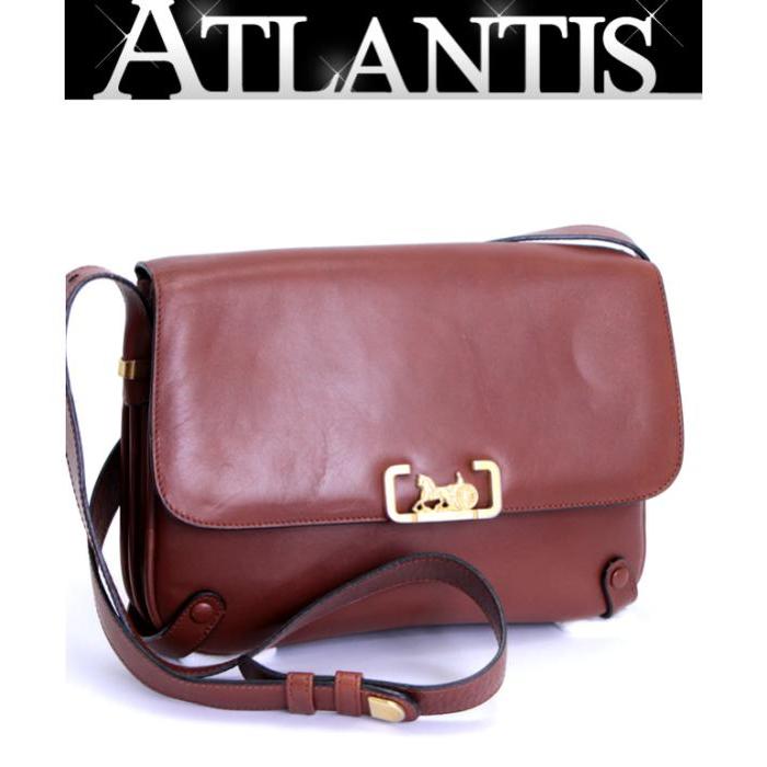 【美品】CELINE ショルダーバッグ 馬車金具 ホースキャリッジ ブラウン CELINE（セリーヌ） ヴィンテージ 馬車金具 ホースキャリッジ