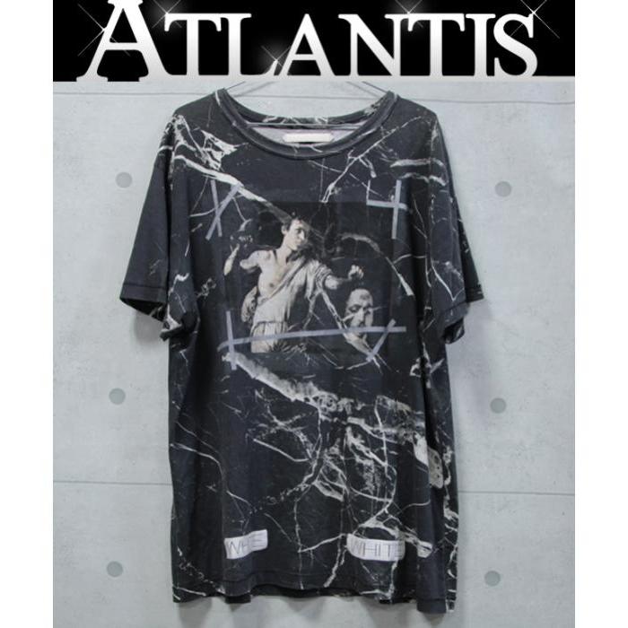 ather brand オフホワイト OFF-WHITE ブラックマーブルTシャツ 黒 size 