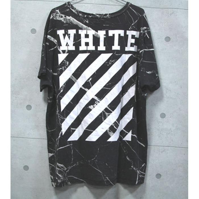 ather brand オフホワイト OFF-WHITE ブラックマーブルTシャツ 黒 size  