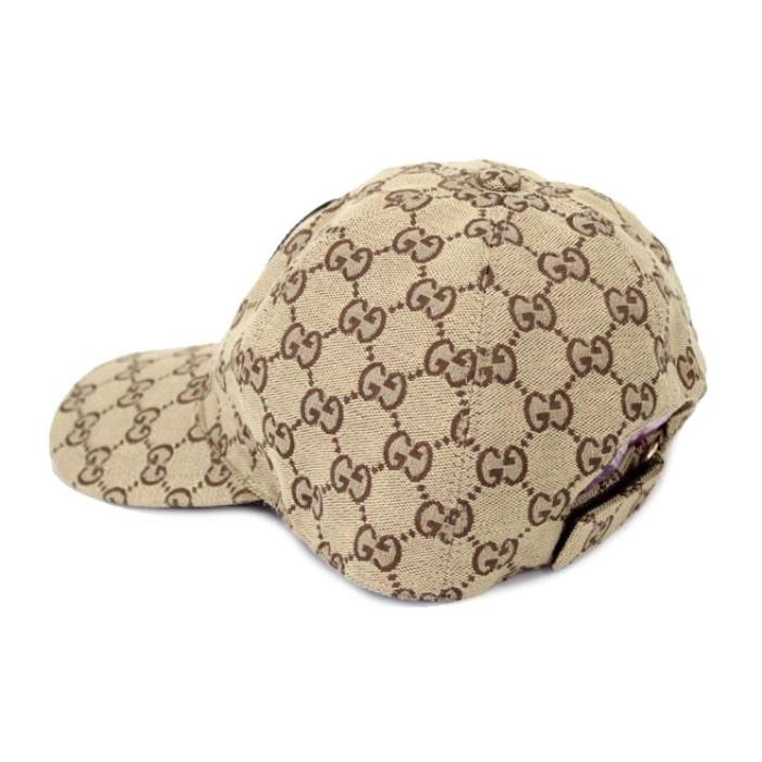 GUCCI ベースボールキャップGG柄レザーロゴワッペンsizeL