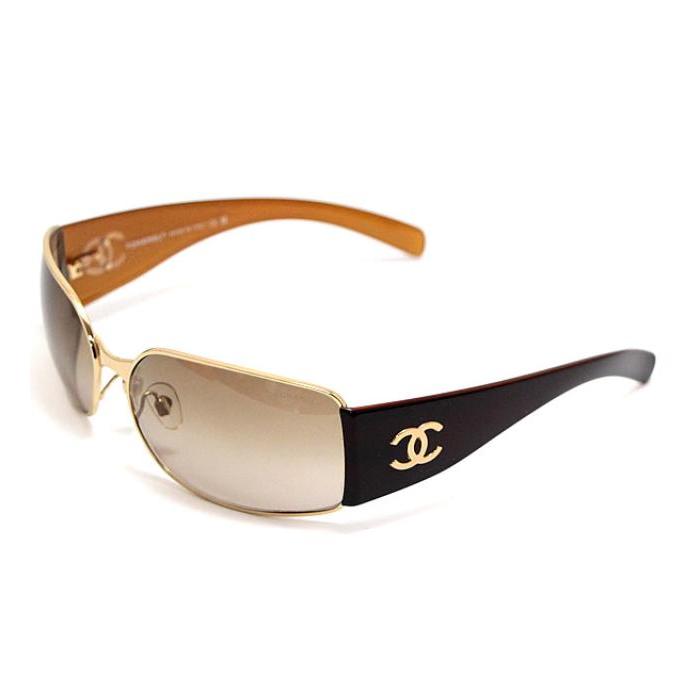 CHANEL（シャネル） サングラス サイドココマーク ゴールド×ブラウン