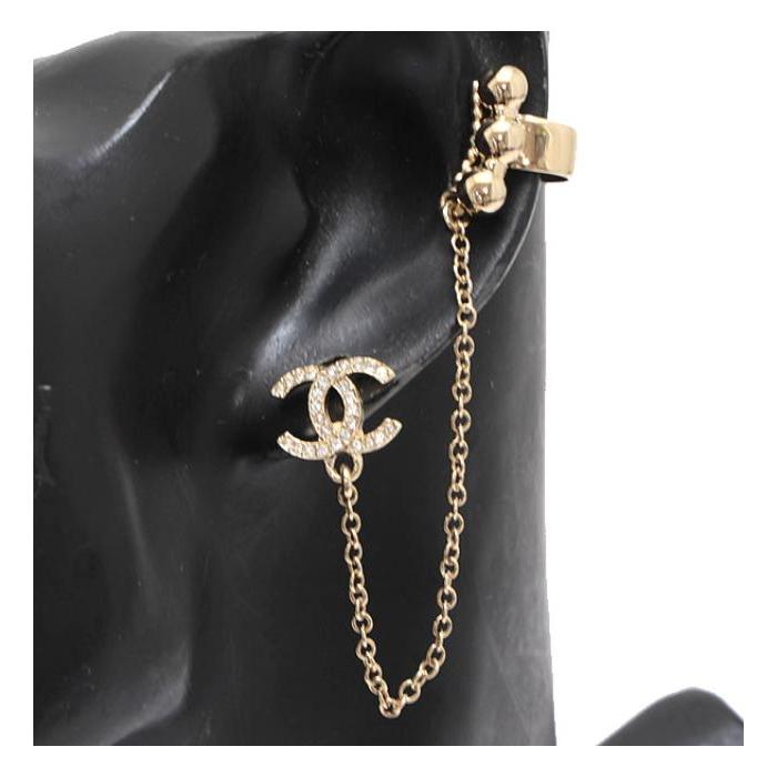 CHANEL 美品 シャネル キラキラ ココマーク スイングピアス