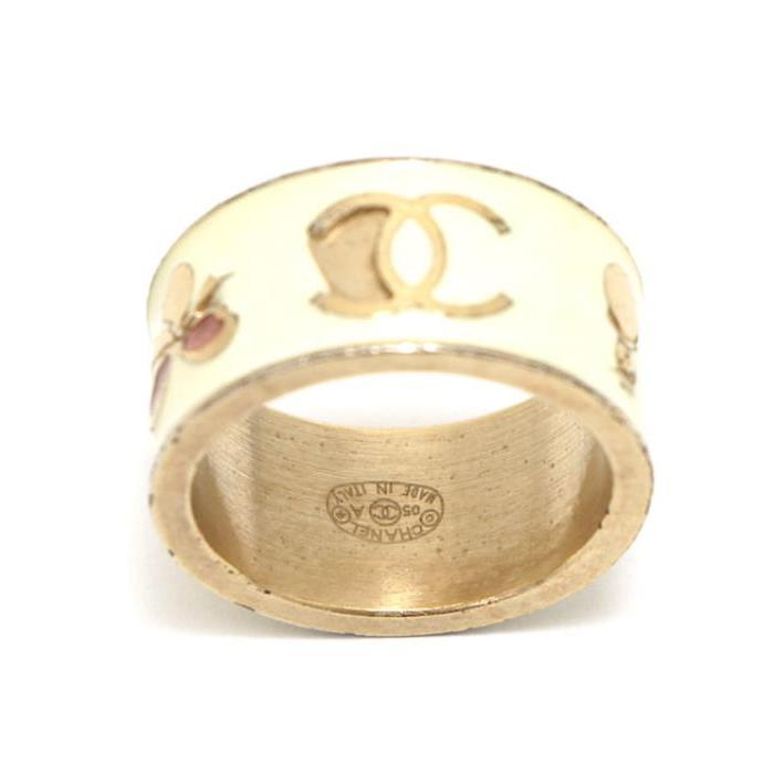CHANEL COCOロゴリング ホワイト バイセル公式】シャネル ロゴ リング ココマーク COCO リング