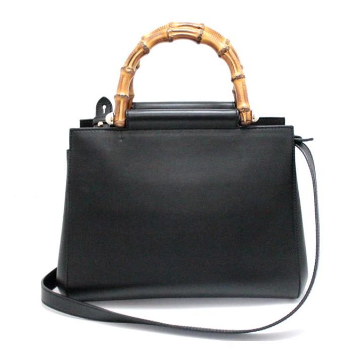 美品✨GUCCI バンブー ハンドバッグ 2way 底鋲 ショルダーバッグ 黒 GUCCI（グッチ） 美品 バンブー 2WAYバッグ トートバッグ ショルダー