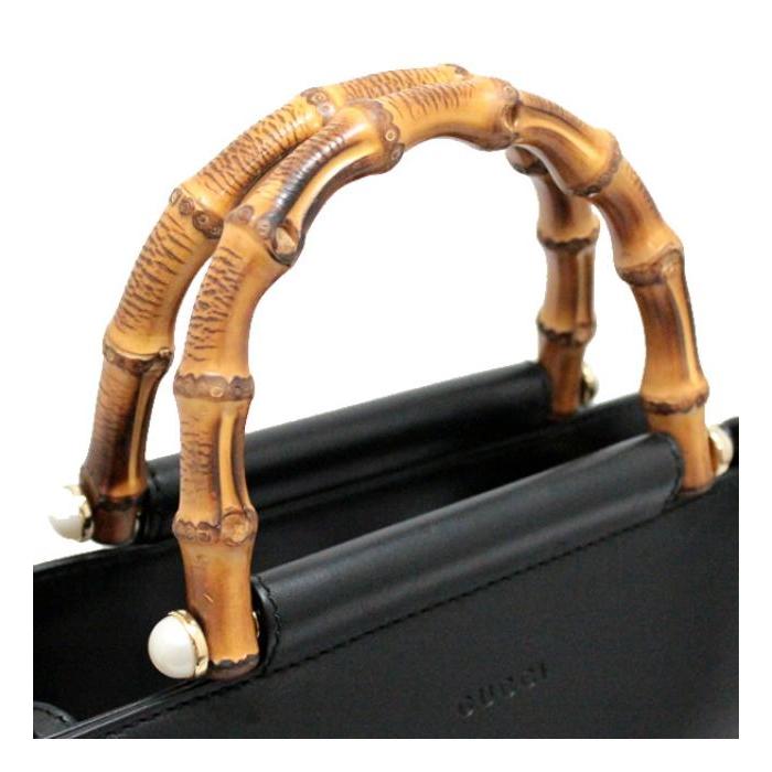 グッチ　バンブー　トートバッグ　レザー　肩掛け　2way 黒 GUCCI（グッチ） 美品 バンブー 2WAYバッグ トートバッグ ショルダー