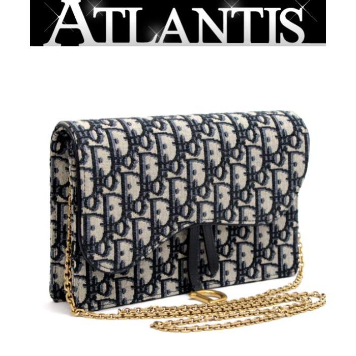 【美品】ディオール　サドル　チェーン　ショルダーバッグ　ウォレット　トロッター Christian Dior ディオール トロッター チェーンウォレット