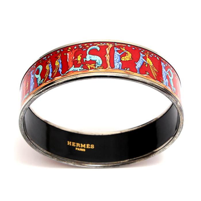 HERMES（エルメス） エマイユGM 七宝 ブレスレット バングル アニマル