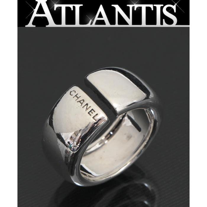 シャネル CHANEL ロゴ シグネチャー ワイド リング SV925