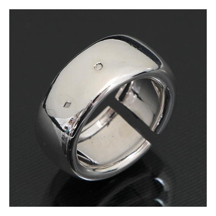 シャネル CHANEL ロゴ シグネチャー ワイド リング SV925