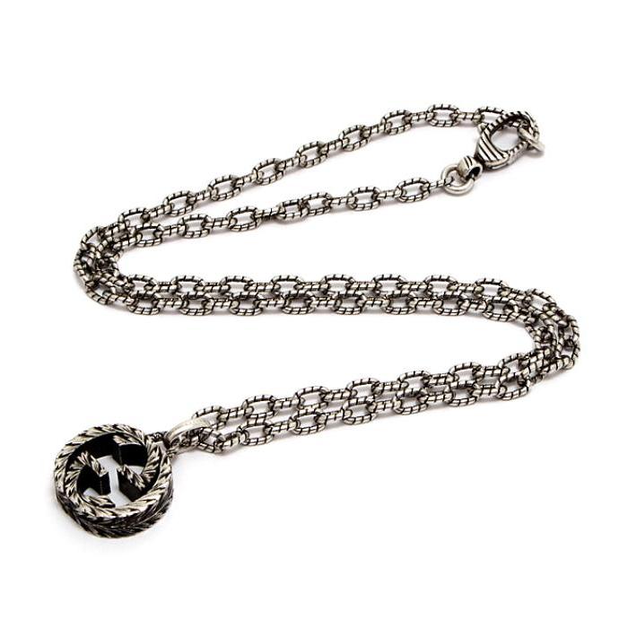 GUCCI インターロッキング ロゴ ネックレス　シルバー925 GUCCI グッチ インターロッキングG GGロゴ ネックレス シルバー